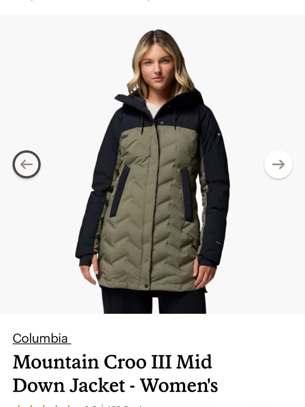 Columbia down jacket medium